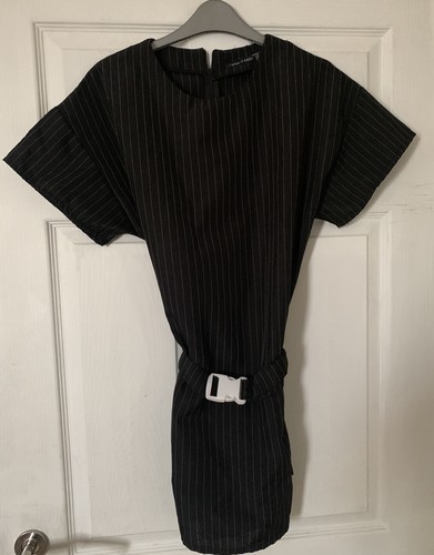 Abito gessato bianco nero - abito,