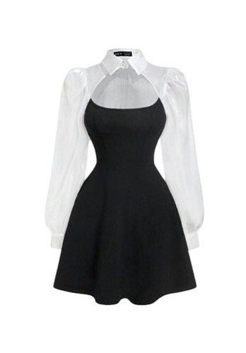 Abito chic bianco nero - abito, e