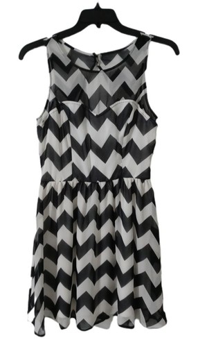 Abito chevron bianco nero - bianco, e