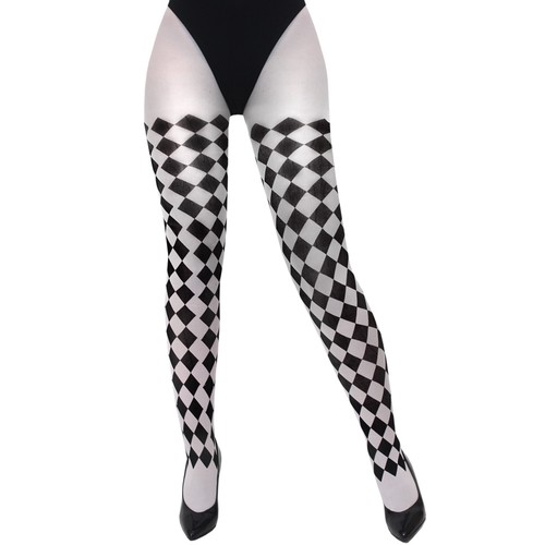 Collant arlecchino bianco - collant,