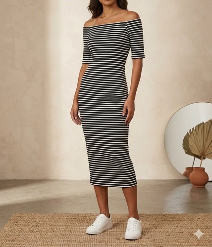 Abito donna bianco nero - bianco,