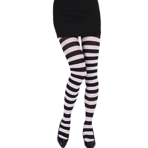 Collant righe bianco nero - a,