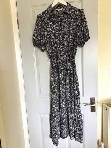 Apricot black white floral - apricot,